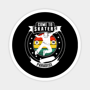 Skaters Paradise Skateboarding Retro Skater Magnet